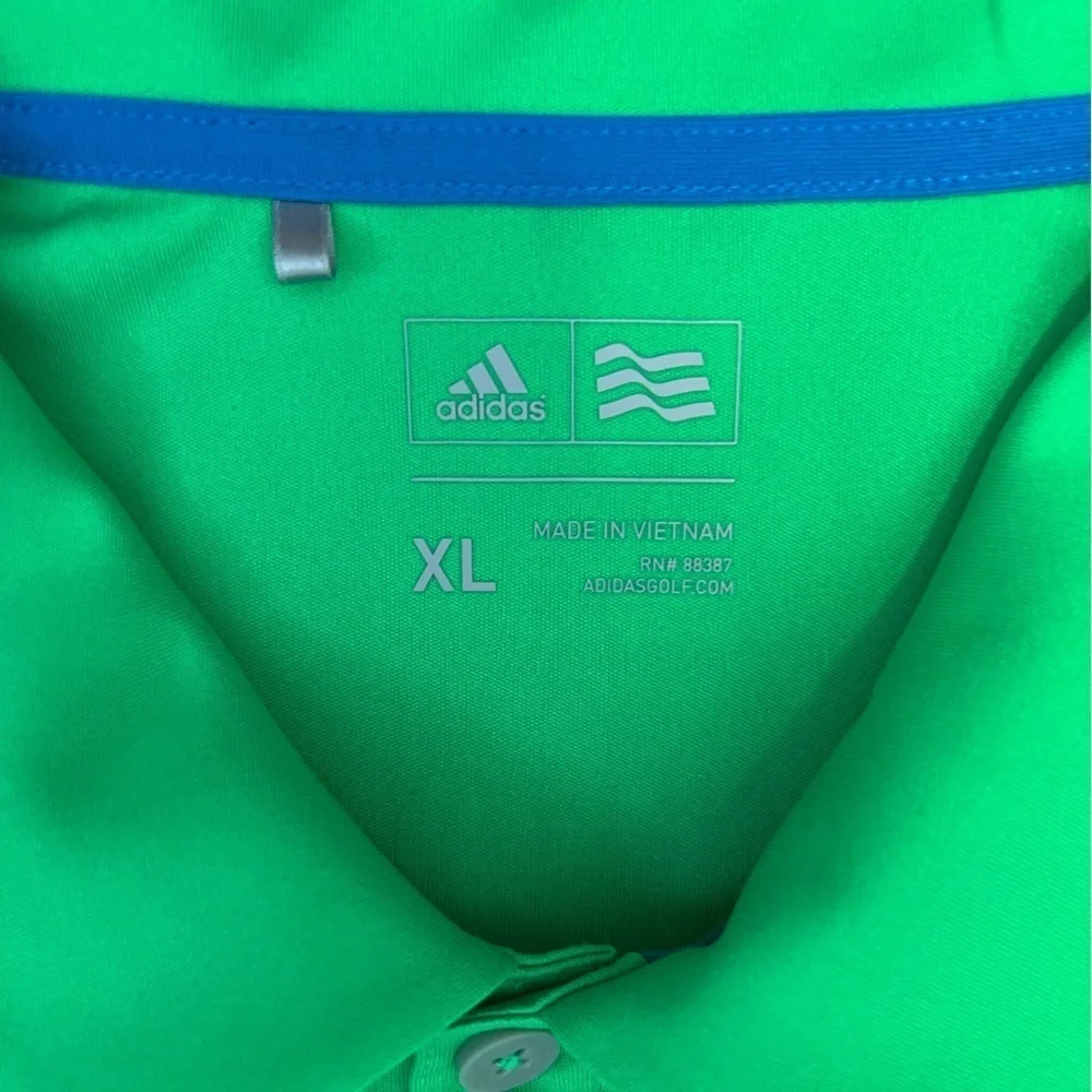 Adidas Performance Golf Polo Size Men’s XL Color Green With Blue Logo An…